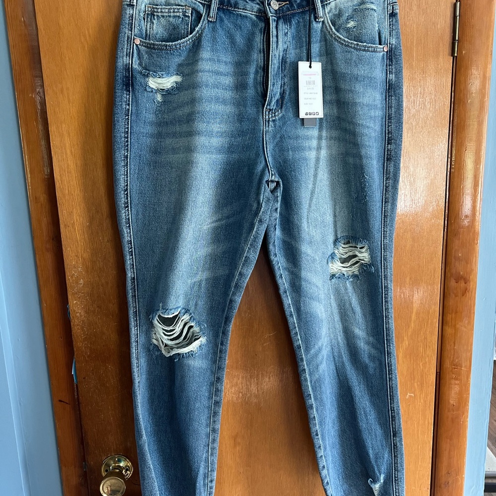 Judy Blue Women's Straight Leg Jeans - Distressed Blue